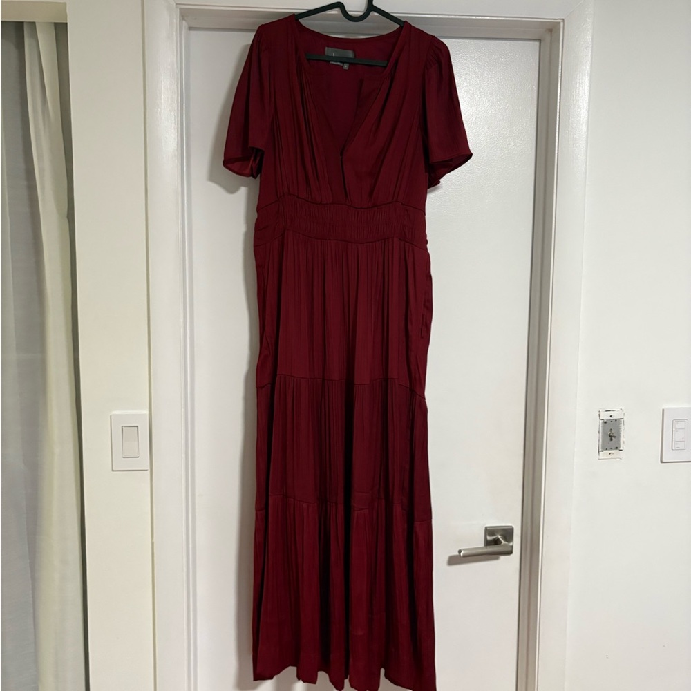 Anthropologie Deep Red Maxi Dress
